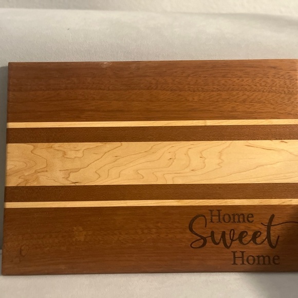 Handcrafted Wood Cutting Board - “Home Sweet Home” – Maple & Mahogany - Picture 7 of 14